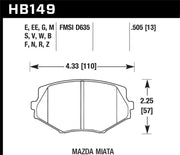 Hawk 94-05 Miata (01-05 Normal Suspension) Blue 9012 Race Front Brake Pads D635